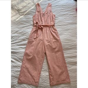 Orange and White Striped Jumpsuit